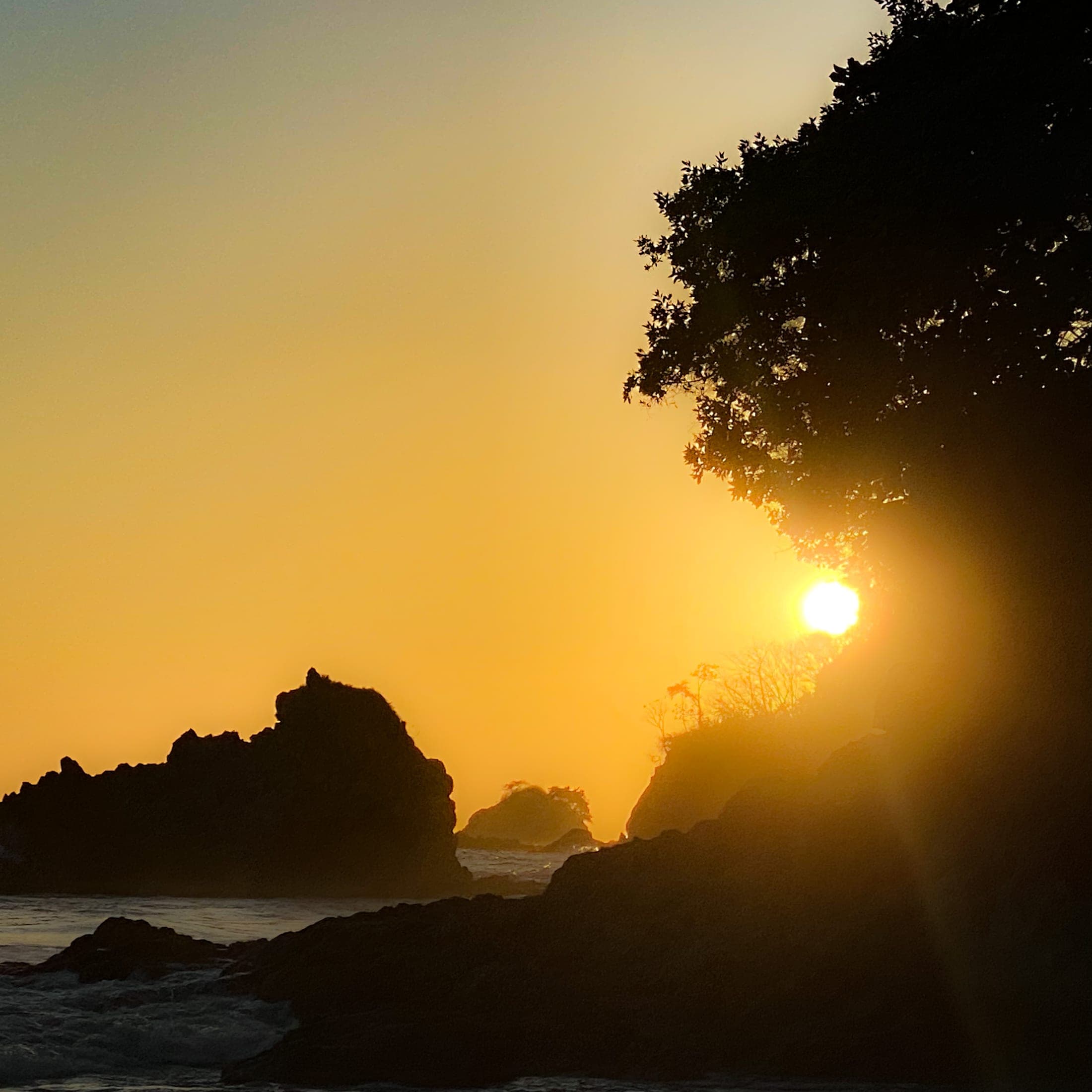 Sunset over the Pacific coast, the end of El Camino de Costa Rica